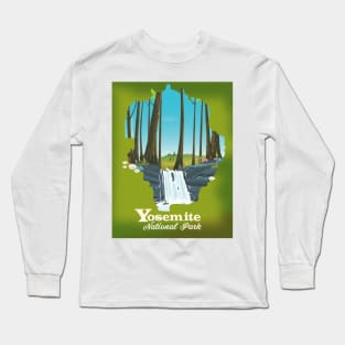 Yosemite Travel map Long Sleeve T-Shirt